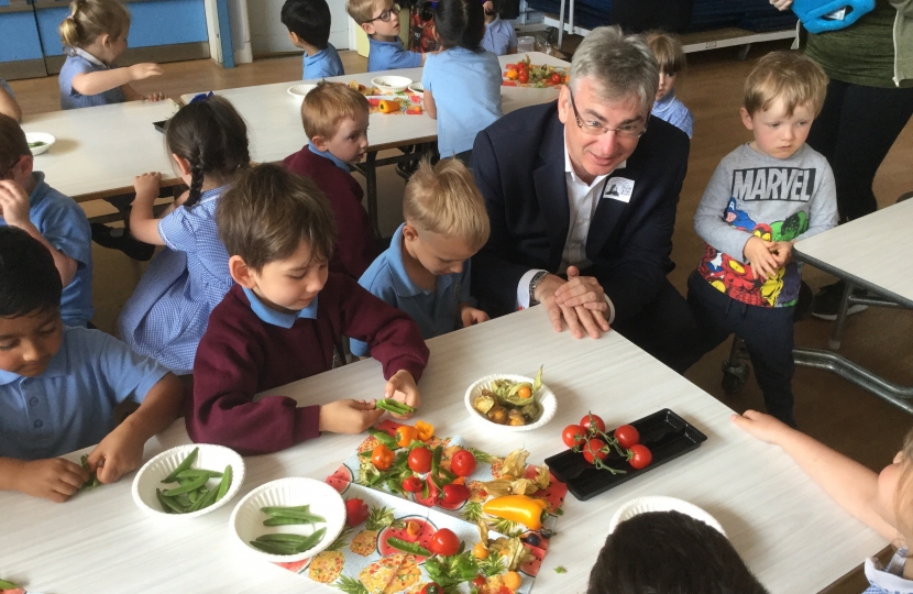 Julian Knight MP in a school.