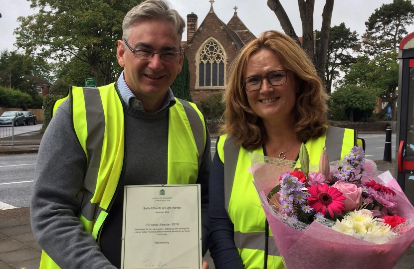 Julian Knight MP with Christine Dunster.