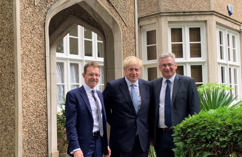 Julian Knight MP with Boris Johnson and Andy Street.