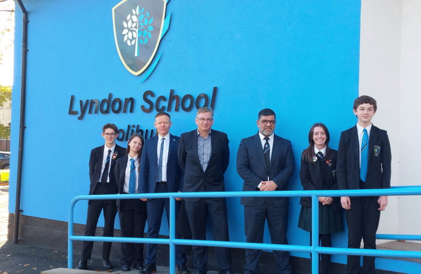 Julian Knight MP visited Lyndon School as part of UK Parliament week