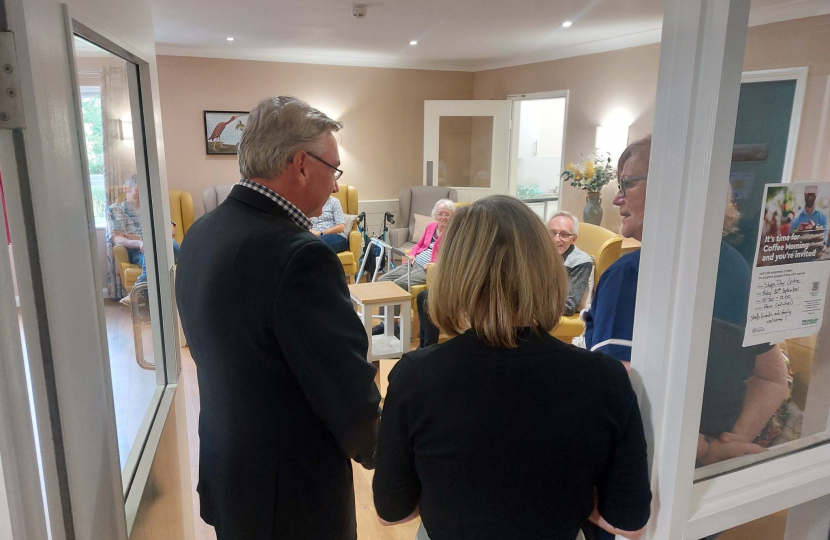 Julian Knight MP visiting residents and staff at Rayner House Care Home