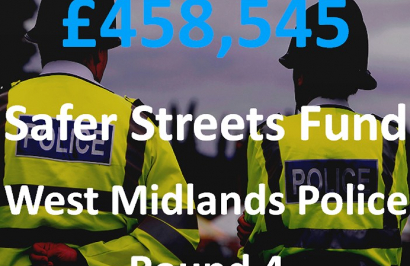 Home Office allocates £458,545 to WMP in round 4 of the Safer Streets Fund