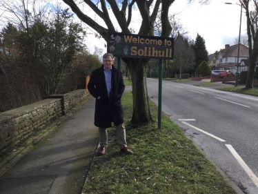 Julian with Welcome to Solihull Sign