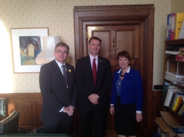 Julian Knight, Health Secretary Jeremy Hunt, Meriden MP Caroline Spelman