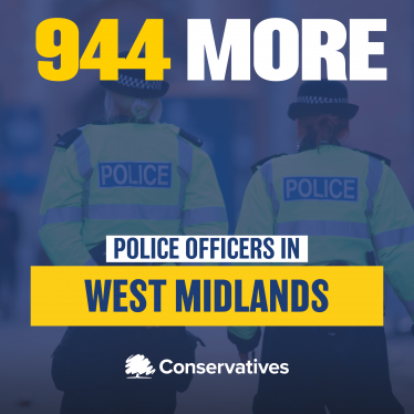 944 MORE POLICE OFFICERS IN THE WEST MIDLANDS SINCE SEPT 2019
