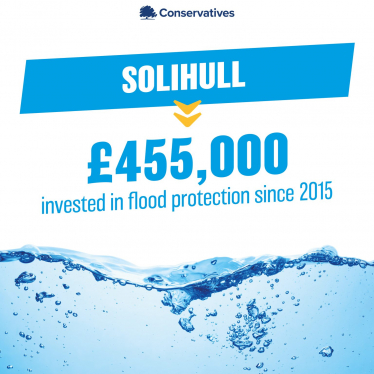 £455,000 for Solihull in flooding protection since 2015